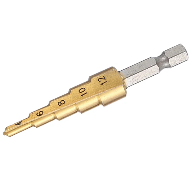 

【Шоппер-Улюбимый!】2 шт., 4-12 мм, HSS, ступенчатое сверло с прямой канавкой, дерево, металл, резак для отверстий, колонковое сверло, сверло Pagoda