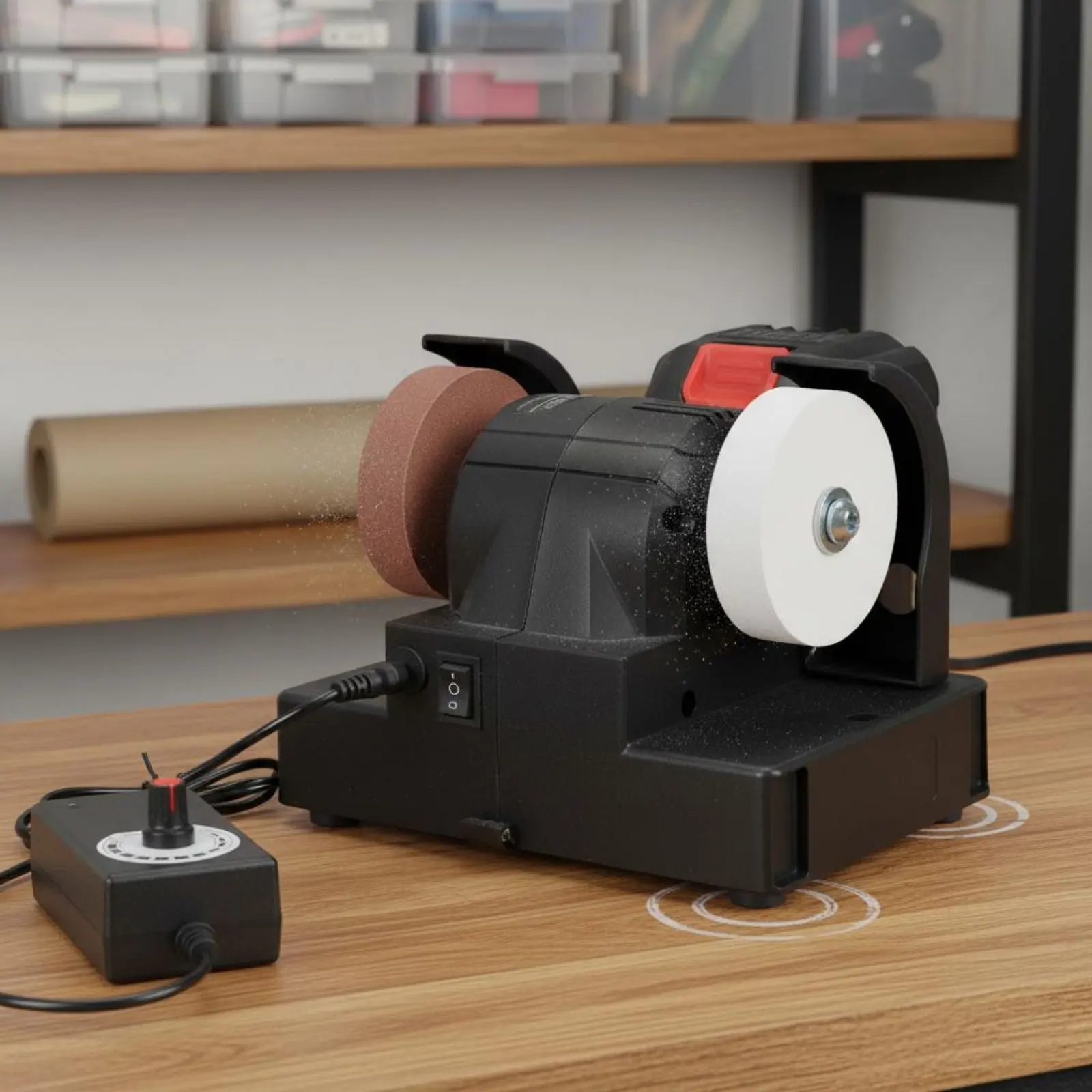 Mini Electric Bench Grinder Sturdy Long-Lasting Twin Wheel Polishing Machine Small Desktop Grinder Rapid Heat Dissipation