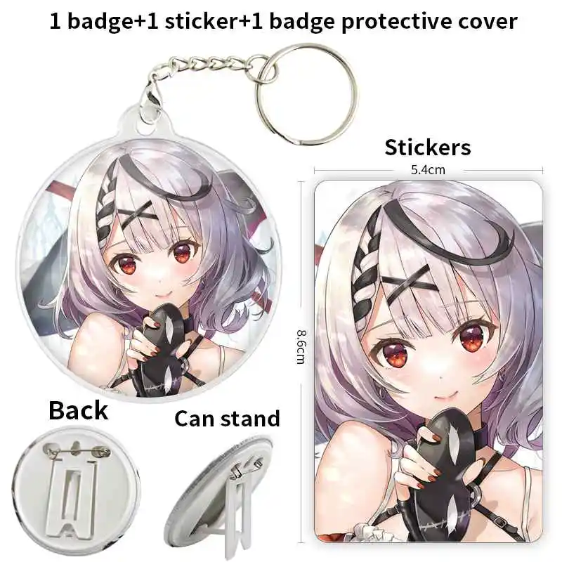 Sakamata Chloe Vtuber Anime Character Badge Brooch anchor Peripherals Pin Accessories Backpack Decoration Trinket Cosplay