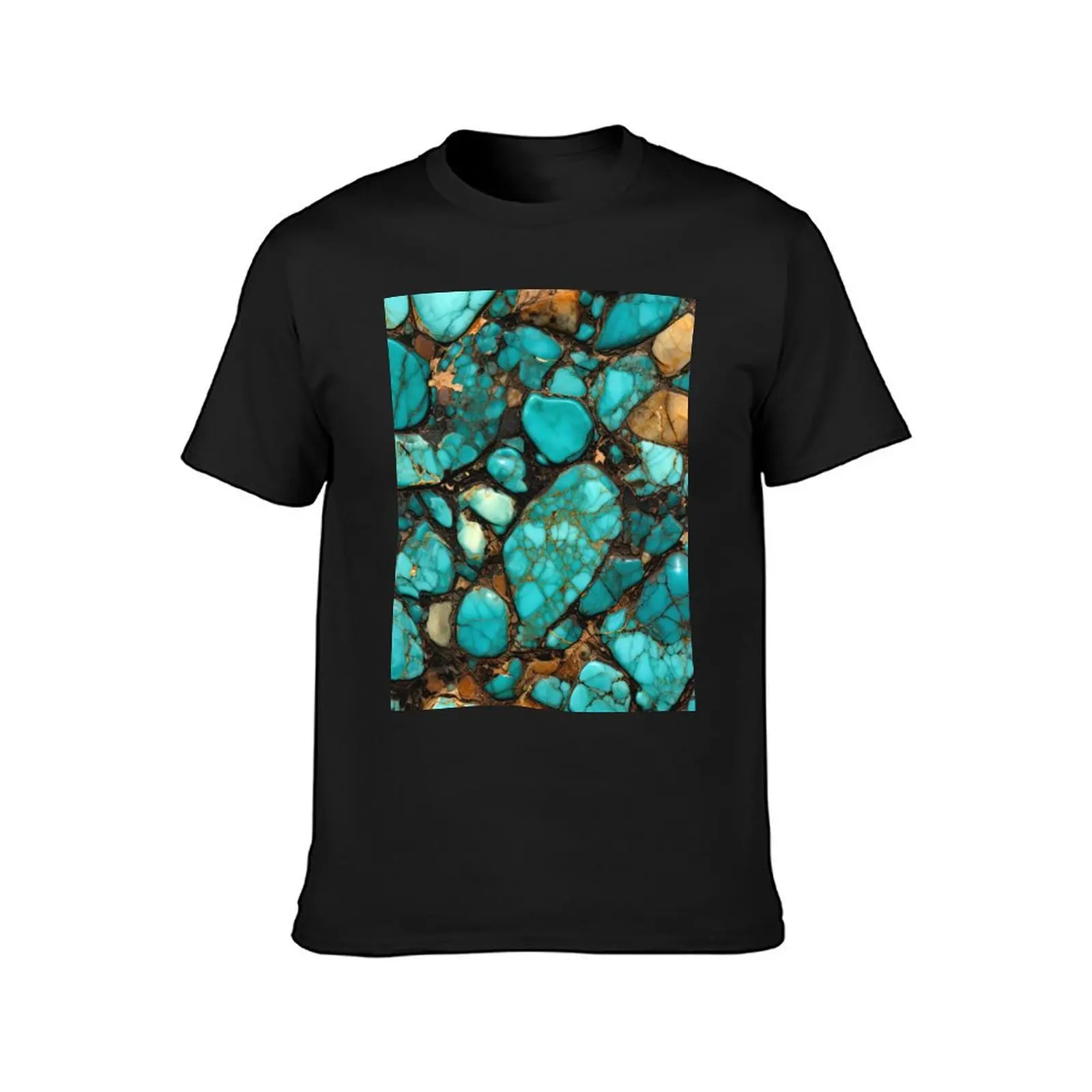 Turquoise Mineral Deposit T-Shirt oversizeds summer clothes heavyweights t shirts men