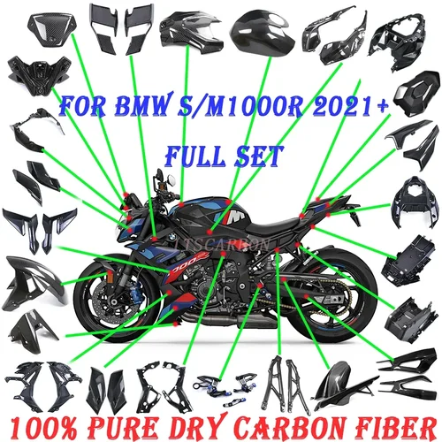 リアフットレストパーツ,フェードマッドガードキット,純粋な本物のドライカーボンファイバーウィング,bmw s1000r,m1000r,2021, 2022, 2023, 2024