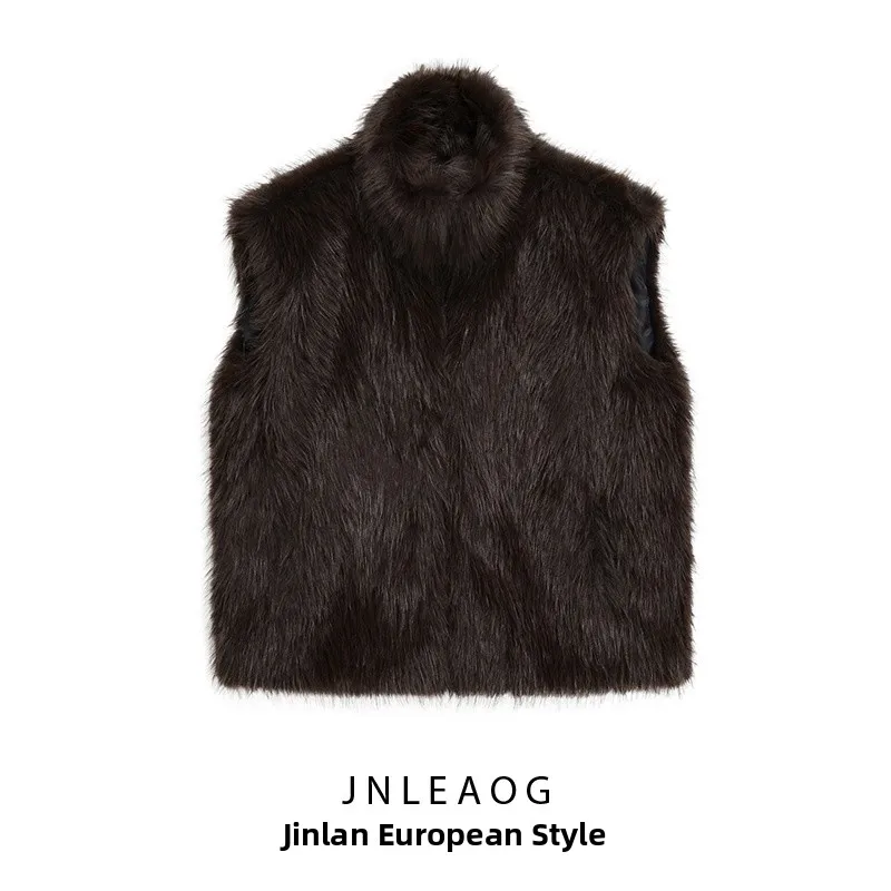 

Модная универсальная шуба из искусственного меха для женщин, осенняя новинка, уличный стиль, с длинными рукавами, укороченная, из полиэстера