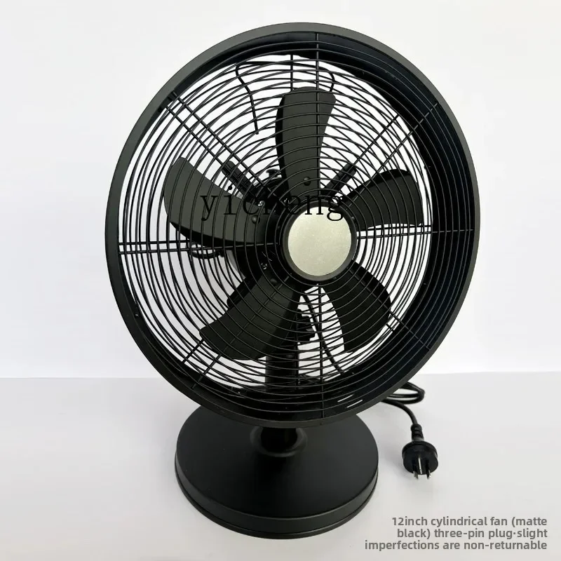 cc27 metal electric fan tube fan household table fan antique   swing head desktop