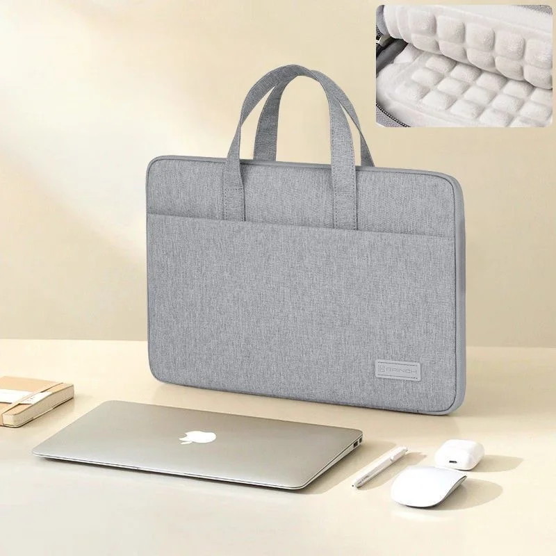 Ins Solid Color Thick Plush Air Cushion Shockproof Laptop Bag MacBook Air Pro 15.6 16 Inch Case Waterproof Business Notebook Bag
