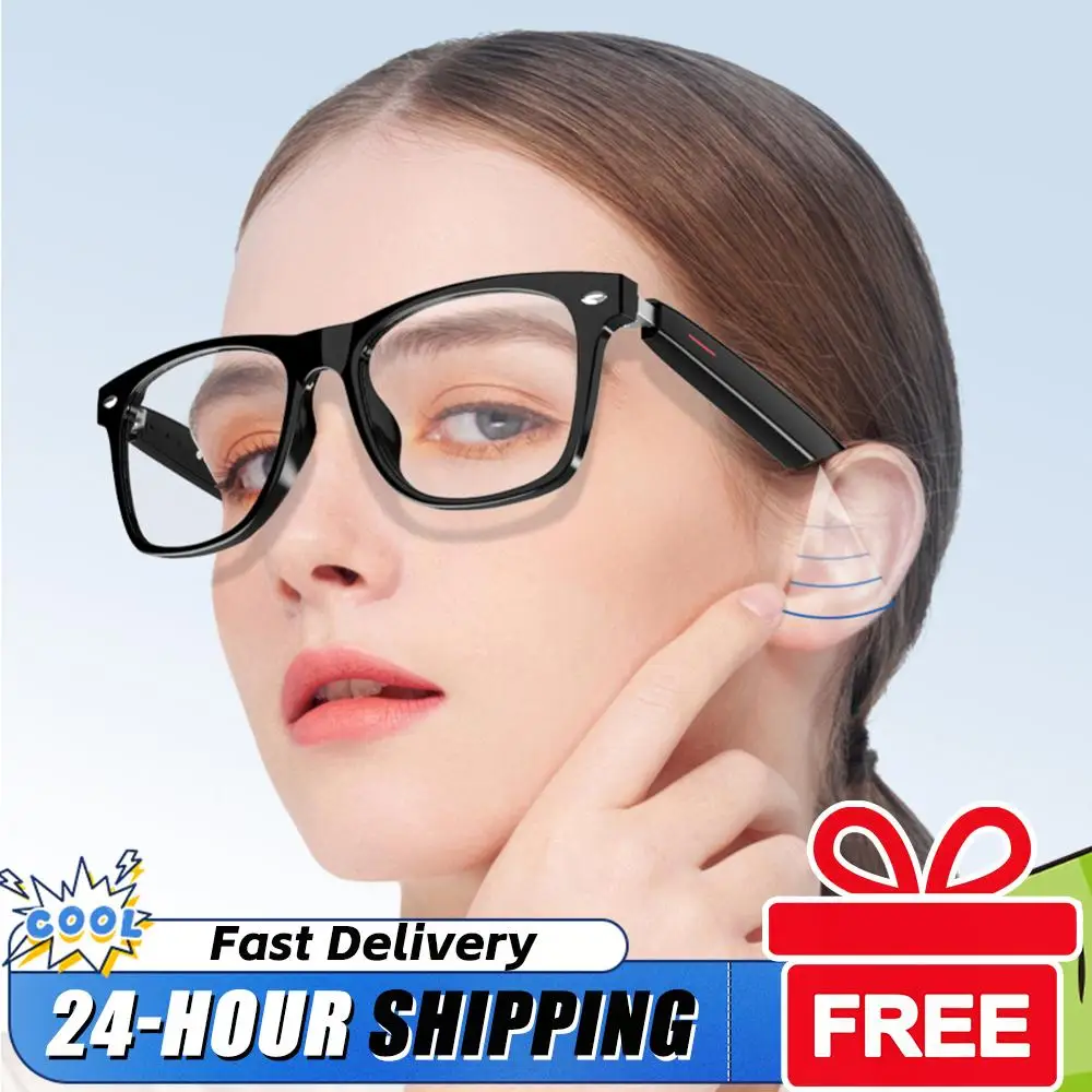 Smart Glasses AI Voice Assistant BT Audio Glasses with Open Ear Speaker Hands-Free Calls & Built-in Microphone