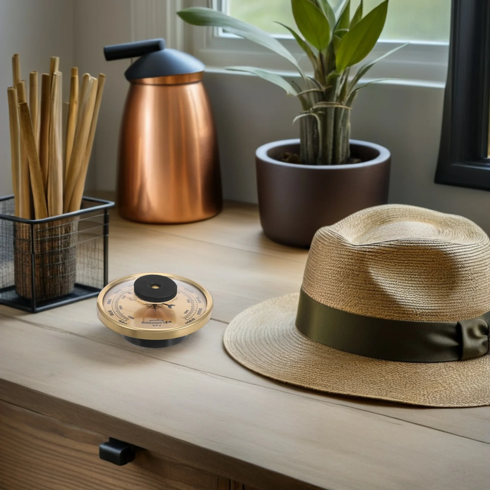 

3.54 Inch 3-In-1 Climate Monitor Analog Weather Station Indoor Temperature Humidity Pressure Gauge For Home Office Desk Fishing