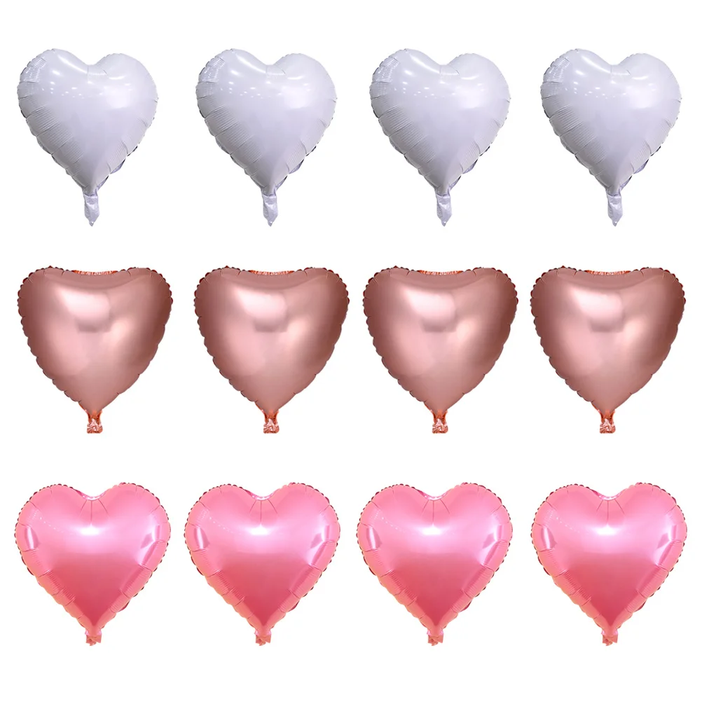 

12Pcs Heart Shape Balloons Clear 18inch Rose Gold Purple Pink Romantic Wedding Proposal Party Decorations Party Balloons