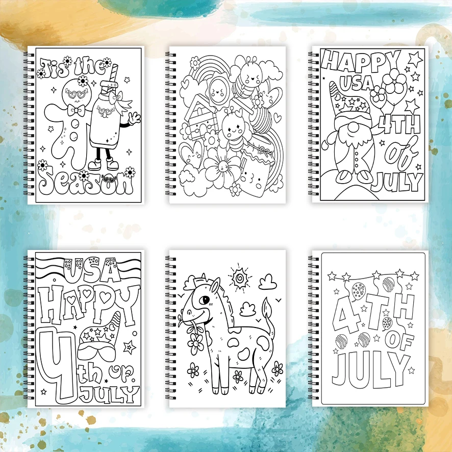 Cute Cartoon Characters Adult Coloring Book - 8.3x 11.2 Inch 32 Pages Coloring Book - Helps Reduce Stress and Ease Emotions