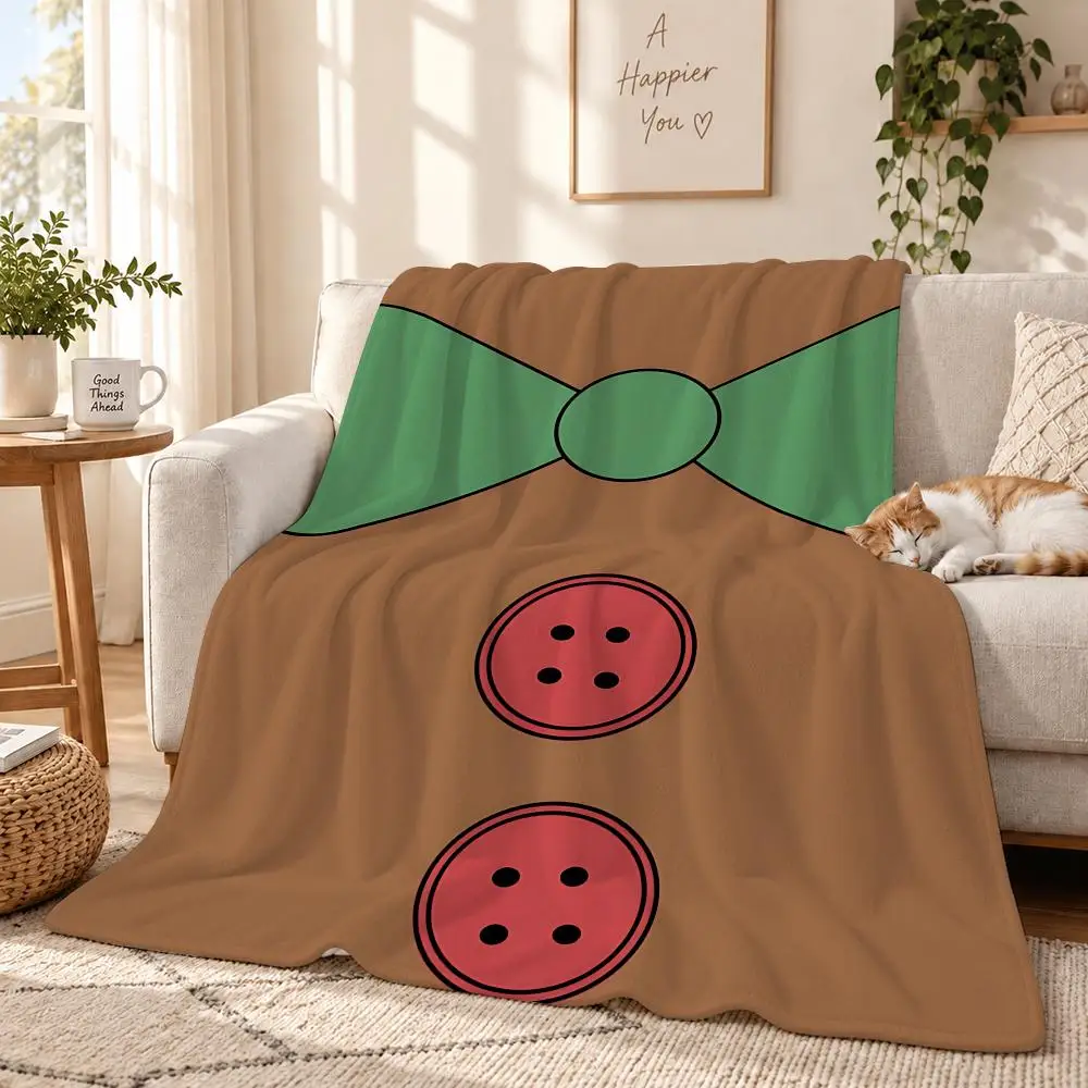 Gingerbread man Throw 240g Lightweight Flannel Blanket, Soft Skin Throw Blanket for Sofa Bedroom