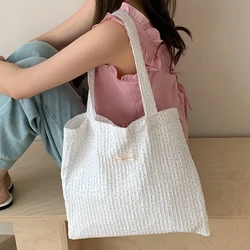 Nuova borsa a tracolla da donna stampata a pois Design semplice borsa per la spesa in tela femminile di grande capacità Tote per pendolari borse per ragazze