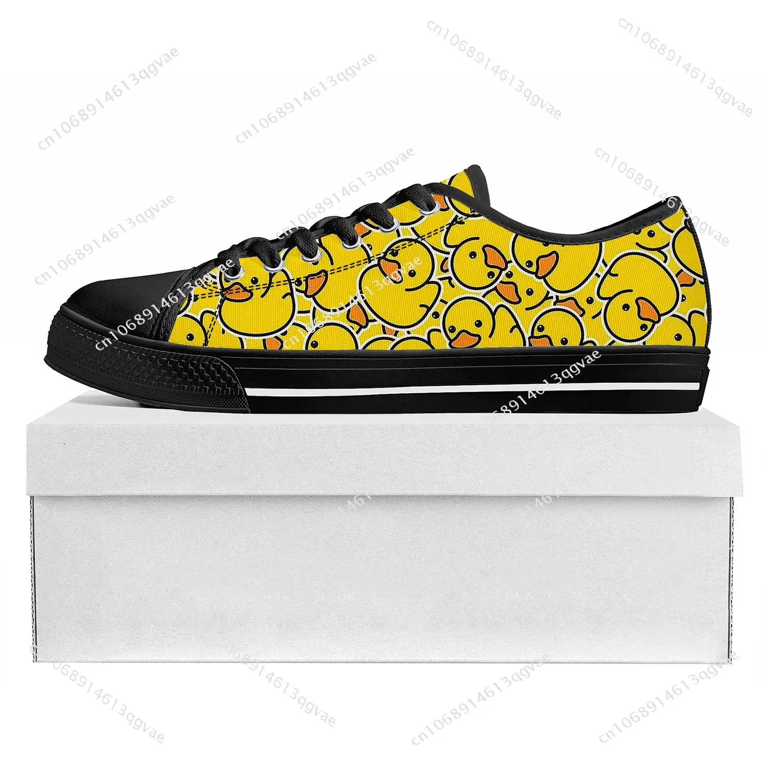 Yellow Duck Printed Low Top High Quality Sneakers Mens Womens Teenager Canvas Sneaker Casual Couple Shoes Custom Made Shoe Black