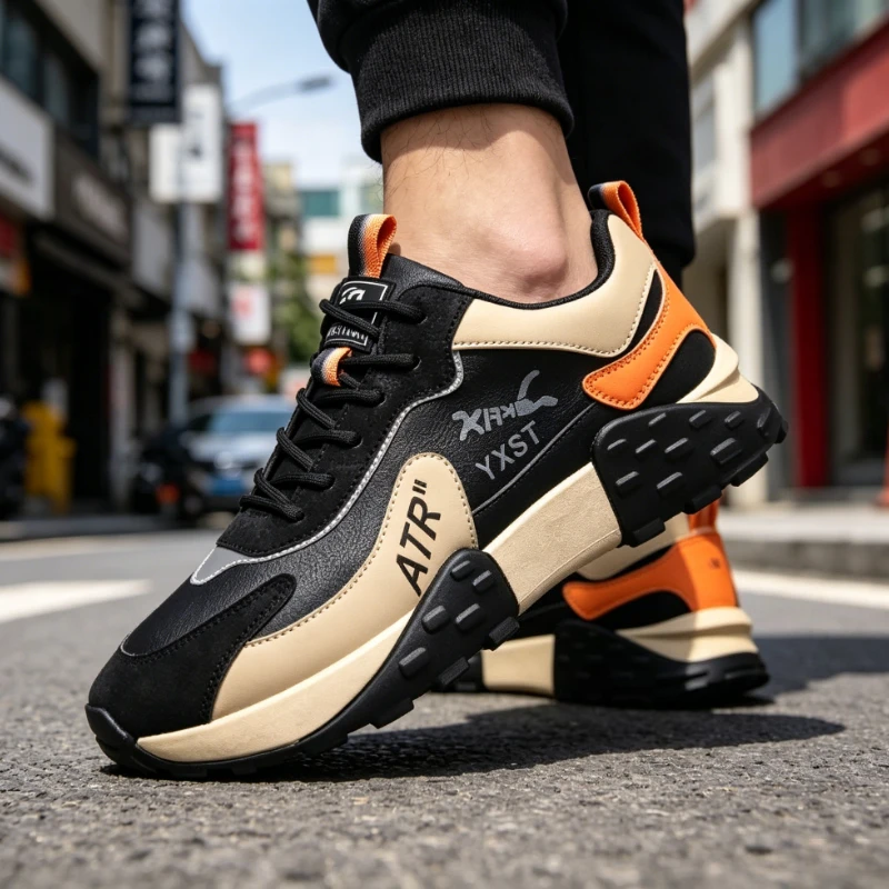 

Men's Pilot Sport Shoes Spring Trend Soft Bottom Running Casual Cotton Shoes Leather Surface Comfortable Flat Heel Slip-On