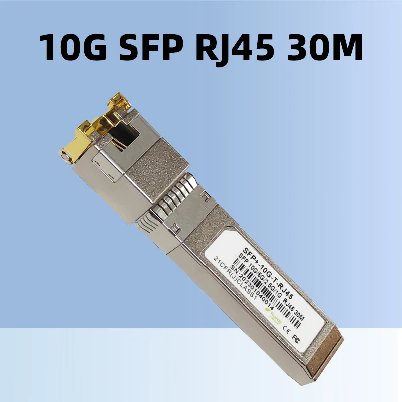 

Fiber Equipment Transceiver, 10G SFP + Copper RJ45, 30M Module, SFP +-T, 10 GBase-T, Cisco, Mikrotik, TP-Link, D-Link