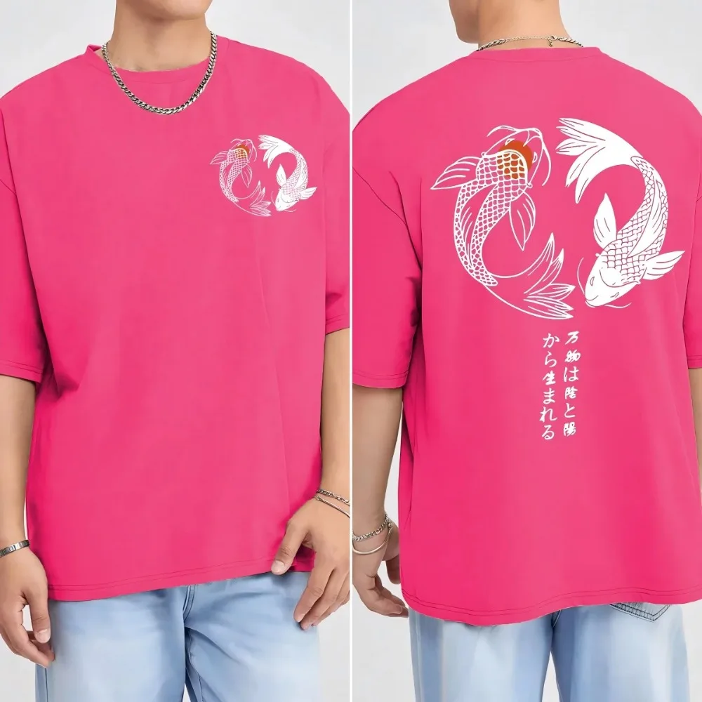Harajuku Japanisches Koi-Fisch-Muster 3D-Druck Sport Schnelltrocknendes Atmungsaktives Herren-T-Shirt Outdoor Freizeit Y2K Street Eltern-Kind-Kleidung – Detail 6