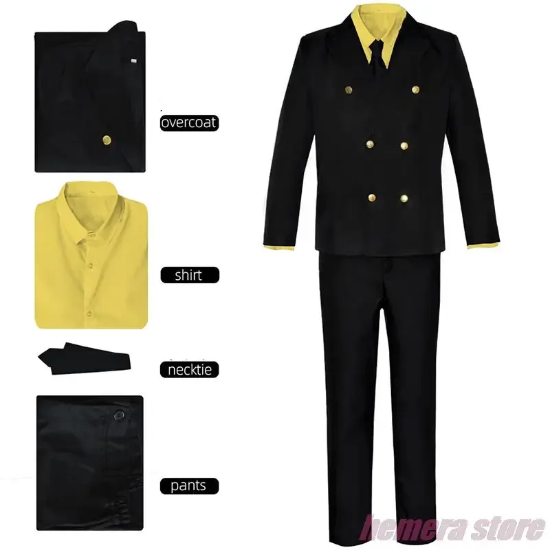 Disfraz de cosplay Sanji para hombre, traje de anime con peluca, camisa, abrigo, pantalones, Halloween, fiesta de navidad