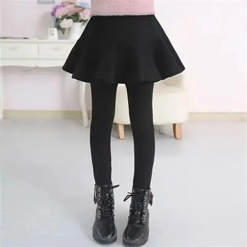 Autumn Kids Skirt Leggings for Girls Solid Strench Tights Toddler Children Slim Pants fits1-14 Years