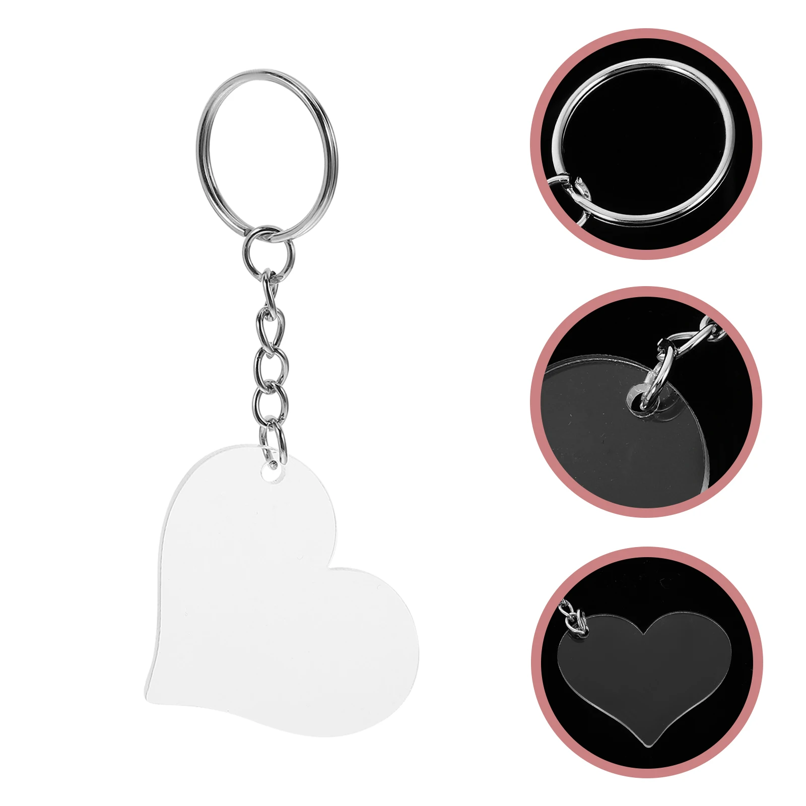 

30 Pcs Heart Key Ring Tag Acrylic Ornament Blank Keychains Manual Blanks Pendant Miss