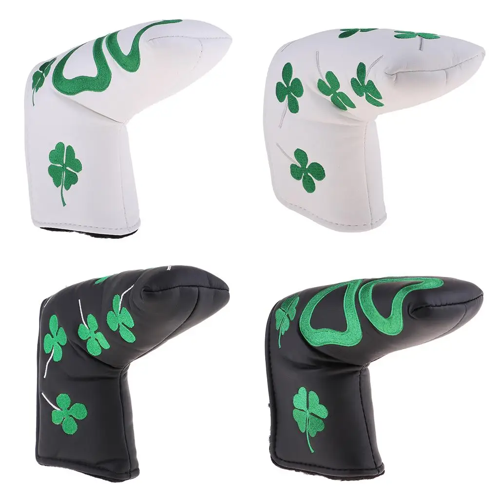Custom Golf Putter Headcover Embroidered Black White PU Waterproof for Golf Club Protection Equipment