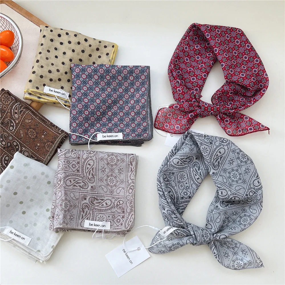 

55cm Cotton Square Scarf Hairscarf Handkerchief Headscarf Shawl Wrap Turban Bandanas Hairband Headband