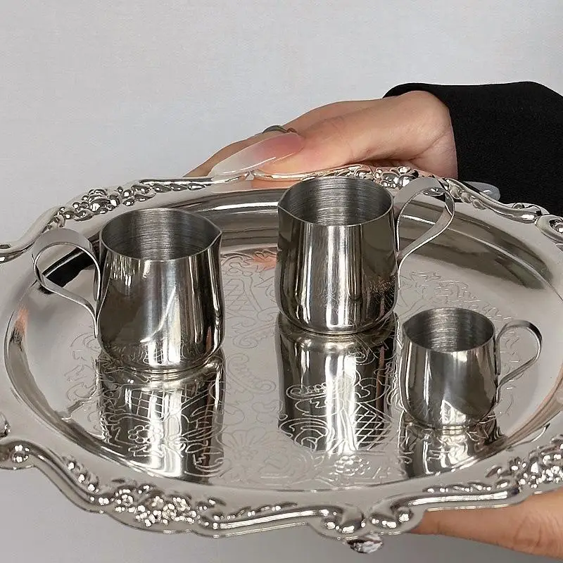 【Peace】 12,5/30 ml Kaffee-Milch-Aufschäumkrug, Latte Art Milchaufschäumer, Krug, Edelstahl, Messkrug, Topf, Kaffeezubehör