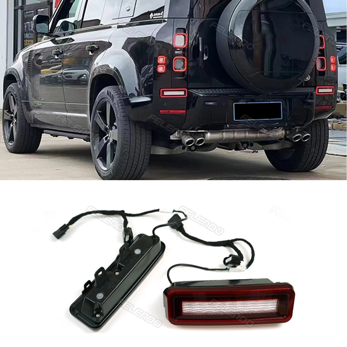 LED Rear Bumper Reflector Tail Brake Stop Lamp Turn Signal Reverse Light Land A Rover Defender 2020+ Car Accessories RED