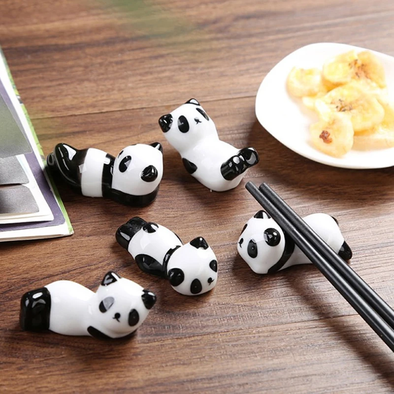Nette Cartoon Panda Keramik Stäbchen Halter Stehen Praktische Mode Küche Geschirr Chinesische