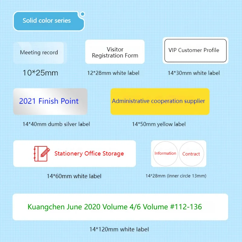 Kertas label transfer termal NIIMBOT b18 stick kertas transparan B18 kertas decal cetak berbagai pita warna