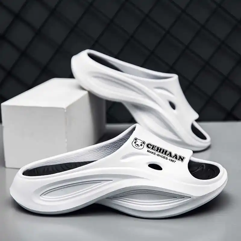 

Нескользящие демисезонные шлепанцы, белые тапочки, мужские спортивные сандалии для бега, мужские кроссовки, топ класса люкс