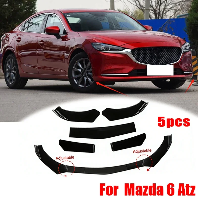 

5Pcs ABS Material Universal Car Front Bumper Separator Bumper Lip Body Kit Duck Lip Separator For Mazda 6 Atz Car Accessories