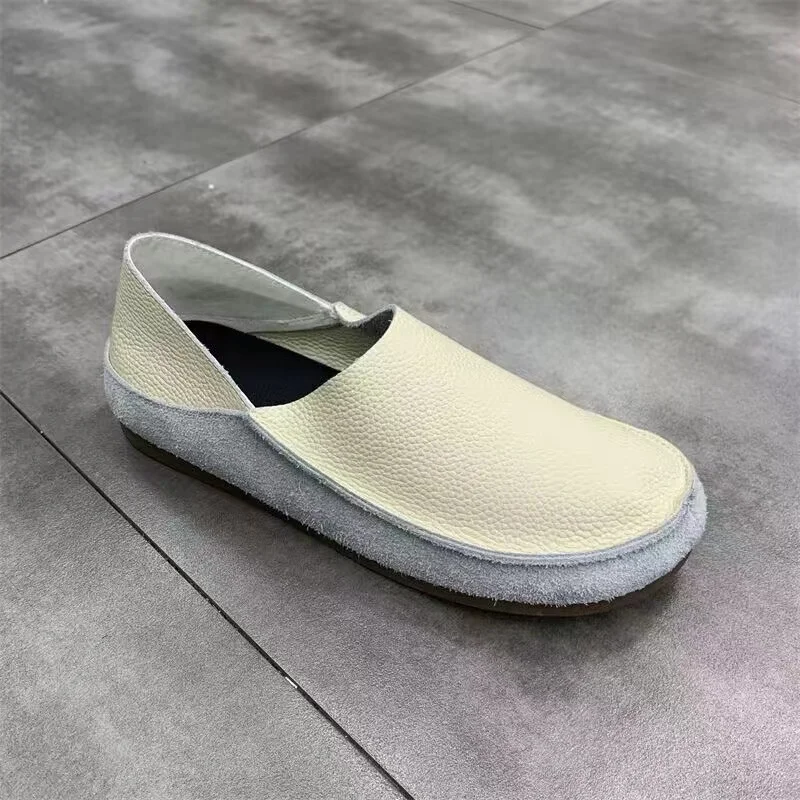 Careaymade-Men Sewing Retro Shoes Soft Handmade Casual Suede Leather Non-slip Classic Comfortable Slip-on Spring Summer Autumn