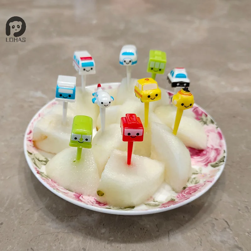1 set Cute Mini Animal Farm Cartoon Food Picks Children Snack Cake Dessert Food Fruit Forks Lunch Bento Accessories Party Decor