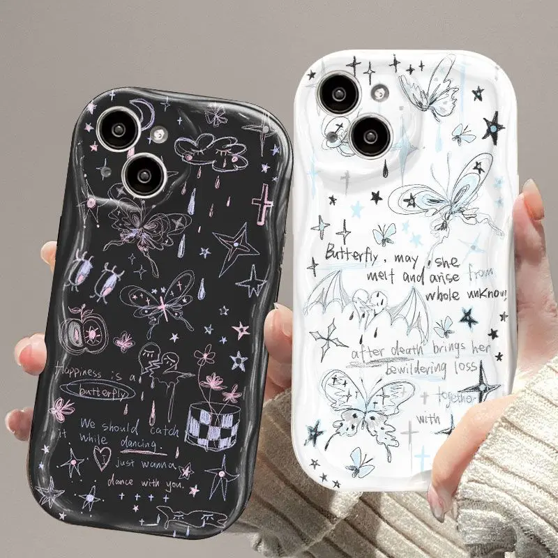 Pink Butterfly Phone Case For Samsung Galaxy A54 A24 A33 A34 A73 5G A31 A32 A51 A52 A53 A71 A72 A30 A20 A50 A50S A30S soft