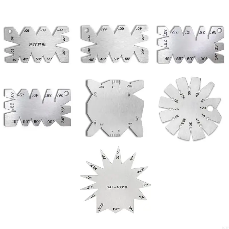 

37JE Angle Gauge Metalworking Screw Thread Gauge Portable Stainless Steel Cutting Angle Gage Angle Measurement Instrument