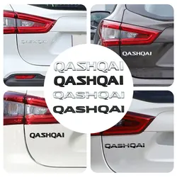 Car Decor 3D ABS Plastic Silver/Black QASHQAI Letter Logo Rear Trunk Tail  Emblem Sticker Decoration Car Styling Accessories