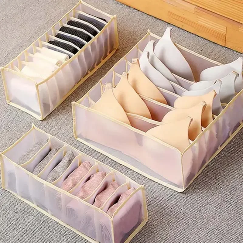 Underwear Storage Box Compartment Socks Underwear Home Fabric Drawer Storage Organizer Basket Cabinet Storage Gods