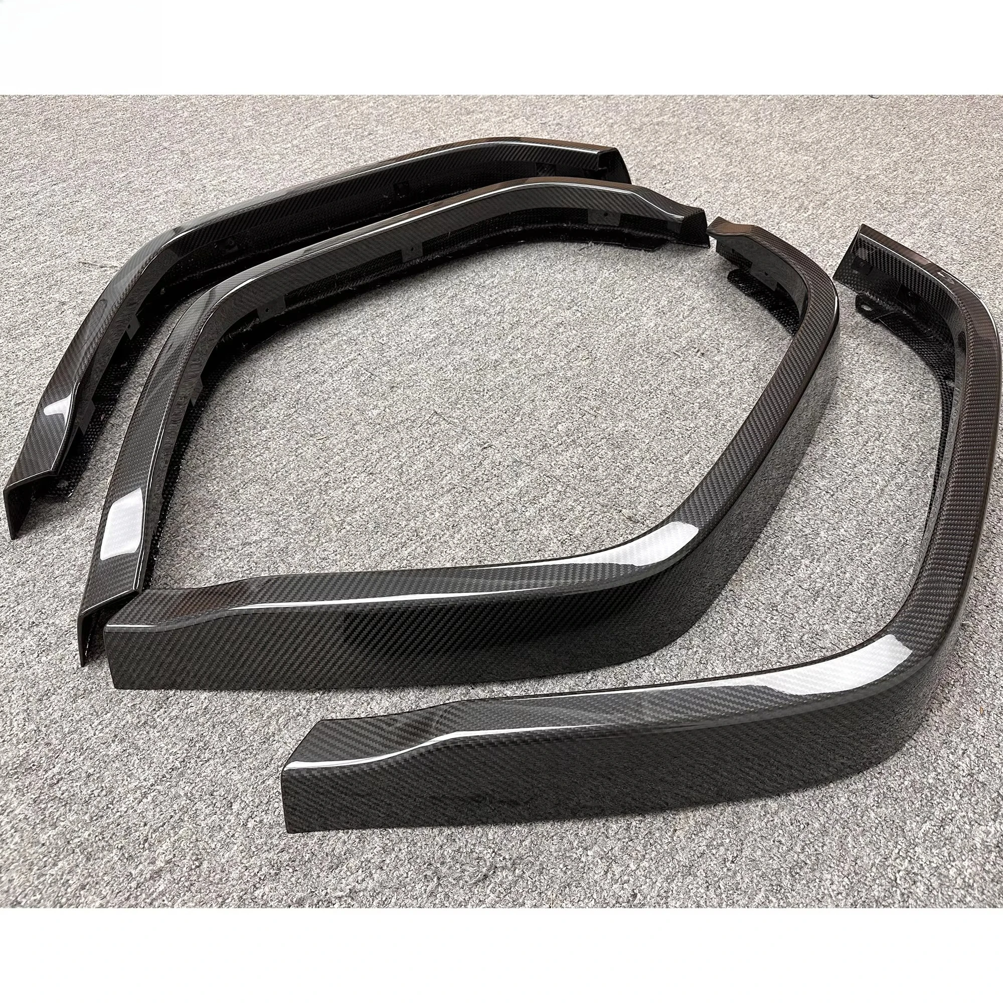 Topcar نمط ألياف الكربون الجافة درابزين مشاعل لبنز W464 G63 G500 2019-2024 الكربون عجلة الحاجب أقواس قطع غيار السيارات #2