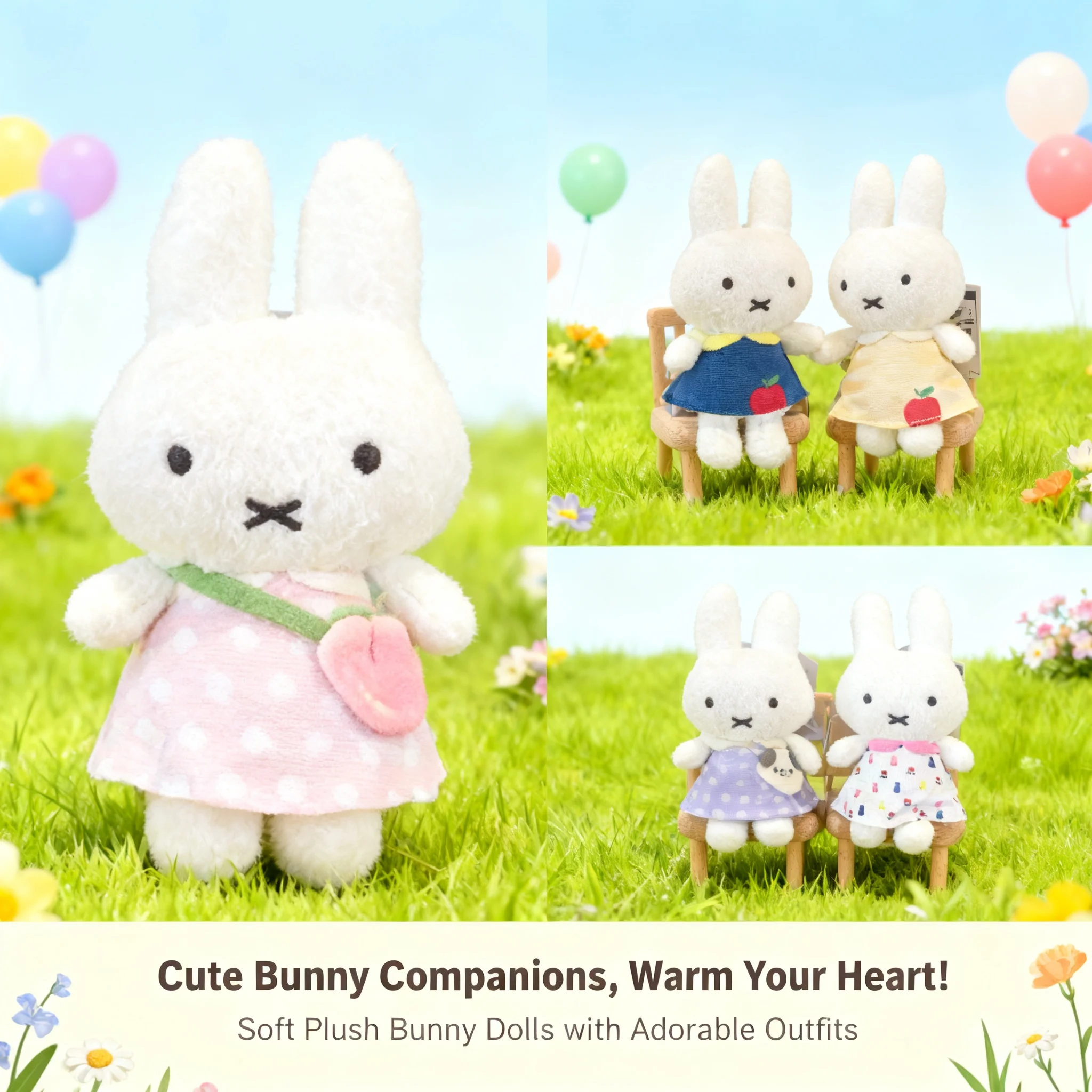 New Japanese Cute Miffy Plush Bunny Keychain Doll Toy Bag Pendant Gift Kawaii White Rabbit