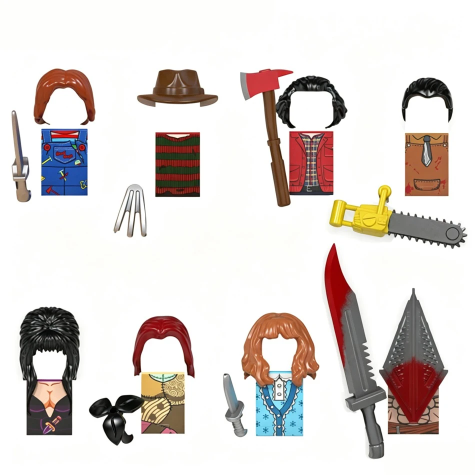 Horror Movie Mini Building Block Dolls Action Figures Bricks Assembly Assembly Toys For Children