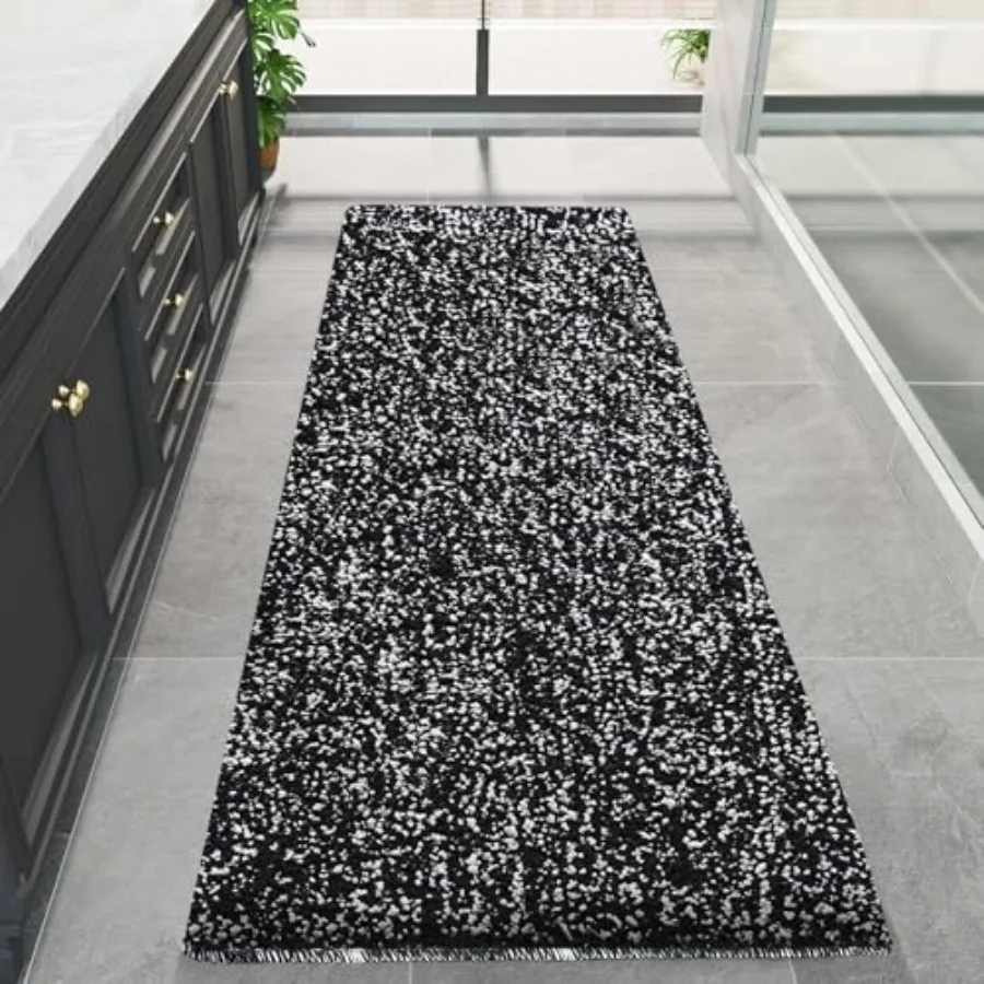 

Bathroom Rugs Runner Extra Long Large Bath Mat Plush Shaggy Microfiber Bath Rugs Non-Slip Absorbent Bath Mat Extra Soft and Thi