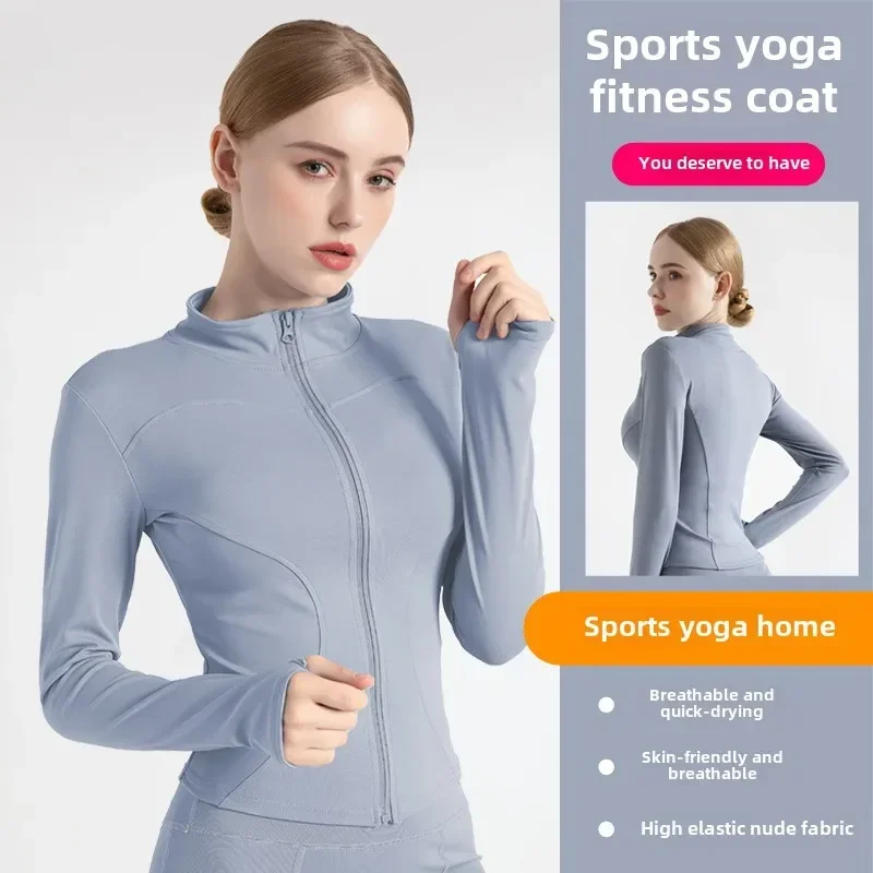 Juyi Hall Wears Long-sleeved Tight Yoga Clothes Slim and Thin Fitness Running Yoga Sports Jacket