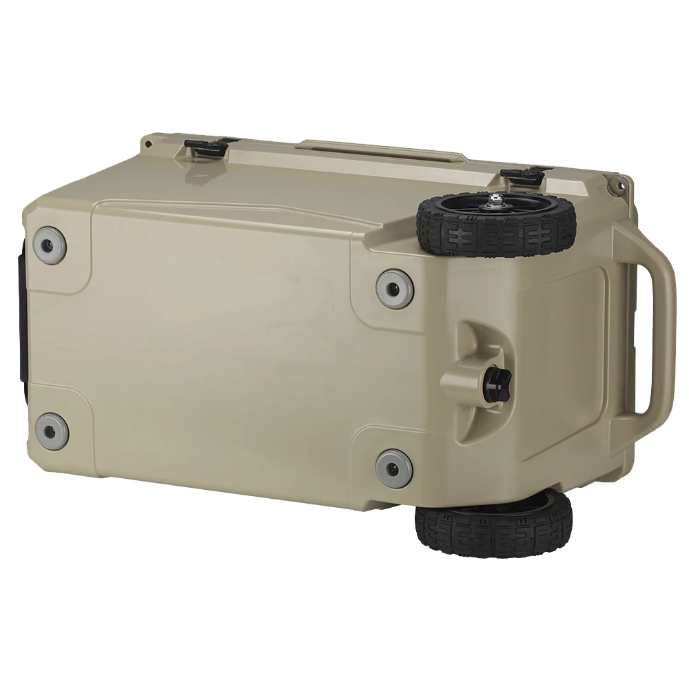 High Grade Portable Rotomolded Air Refrigeration Trolley Outdoor Cooler Box With Wheels and Handle Rotomolded cooler box view 4