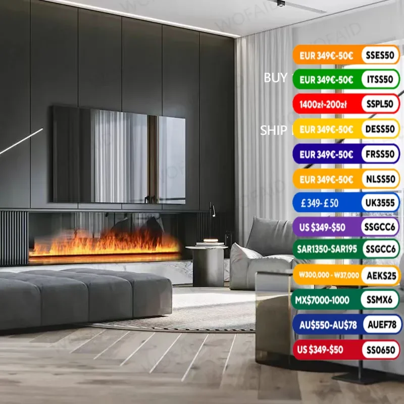 

New 3D Flame Water Gas Flame Humidifier with 5-year Warranty Silent Water Mist Automatic Drainage 3D Steam Fireplace