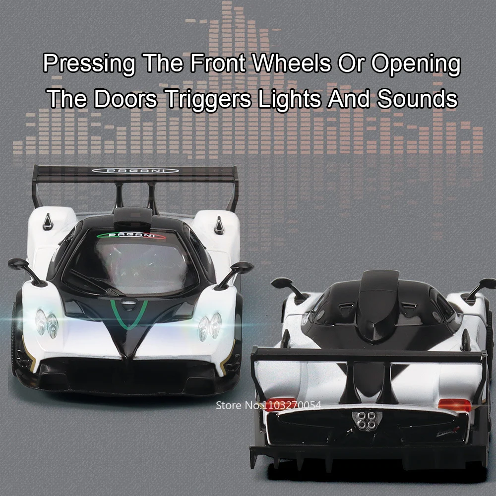 1/32 باجاني زوندا آر دييكاست نماذج Huayra Dinastia ألعاب مصنوعة من خليط معدني سيارة مصغرة ضوء الصوت التراجع الأبواب مفتوحة سيارات هدايا الطفل