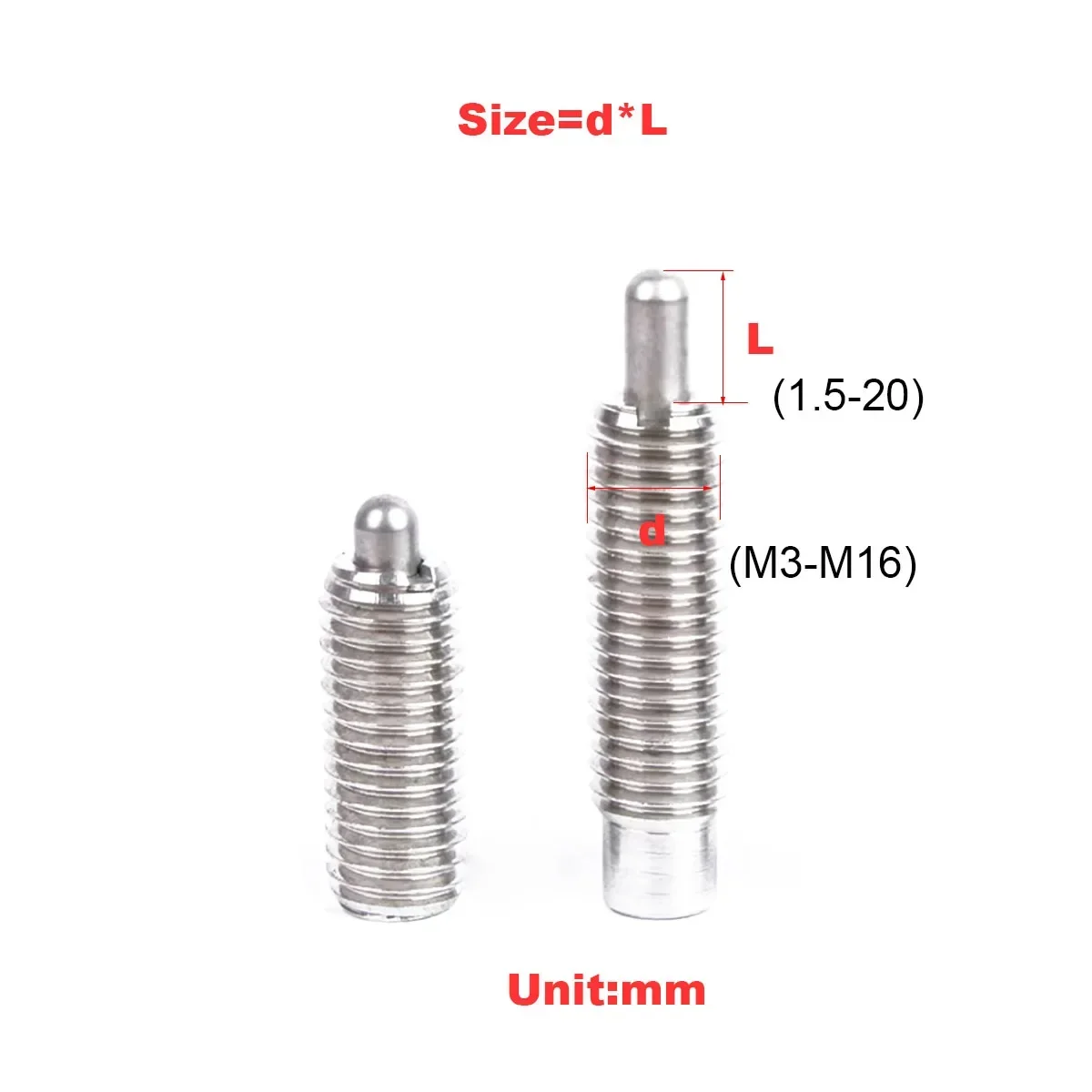 

Stainless Steel Heavy-Duty Spring Stroke Plunger Positioning Pin Top Wire Telescopic Bolt