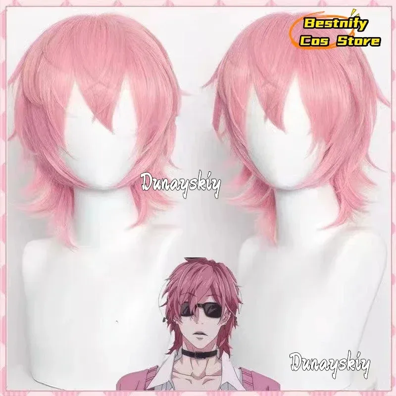 

CosplayAnime Ayato Yuri Cosplay 36cm Pink Short Wigs Heat Resistant Synthetic Hair Anime Party Wig Prop om[8