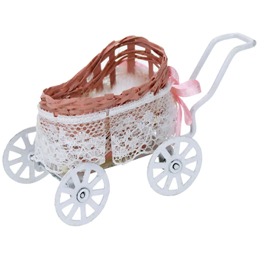 

Miniature Stroller for Dollhouse Decoration Realistic Compact Design Enhances Pretend Play Creativity Educational Mini Nursery