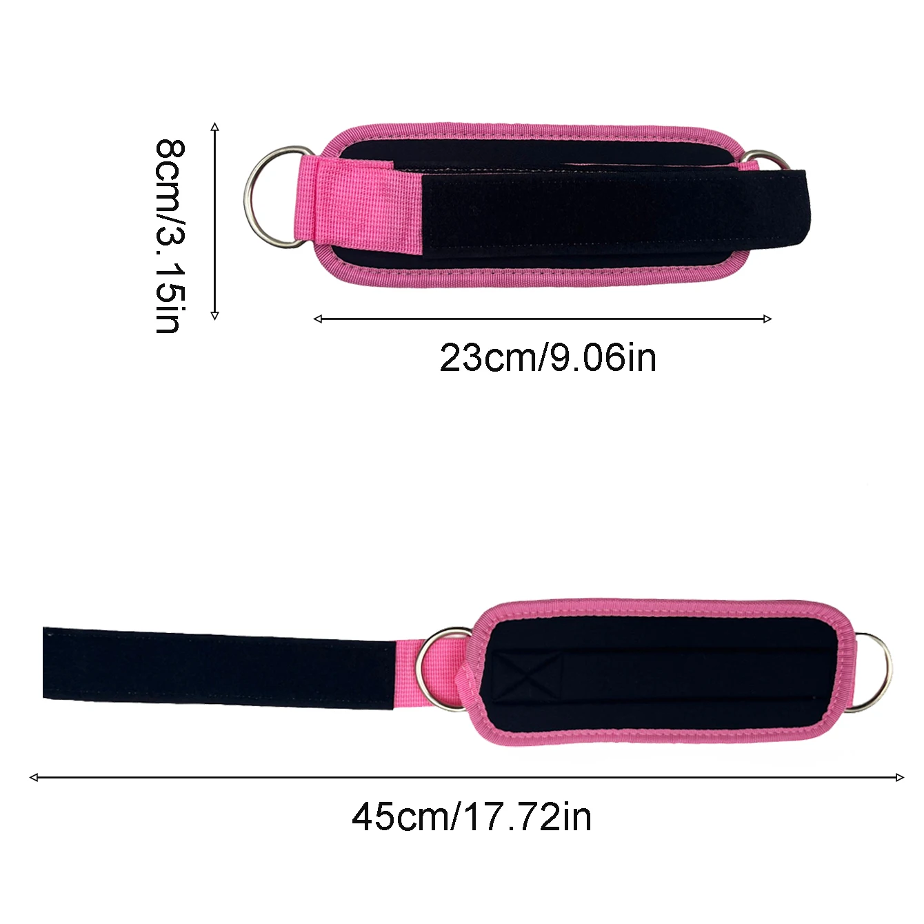 2PCS Ankle Straps Cable Double D-Ring Ankle Cuffs For Gym Workouts Glutes Legs Strength Extensions Training Brace Support Sport 2