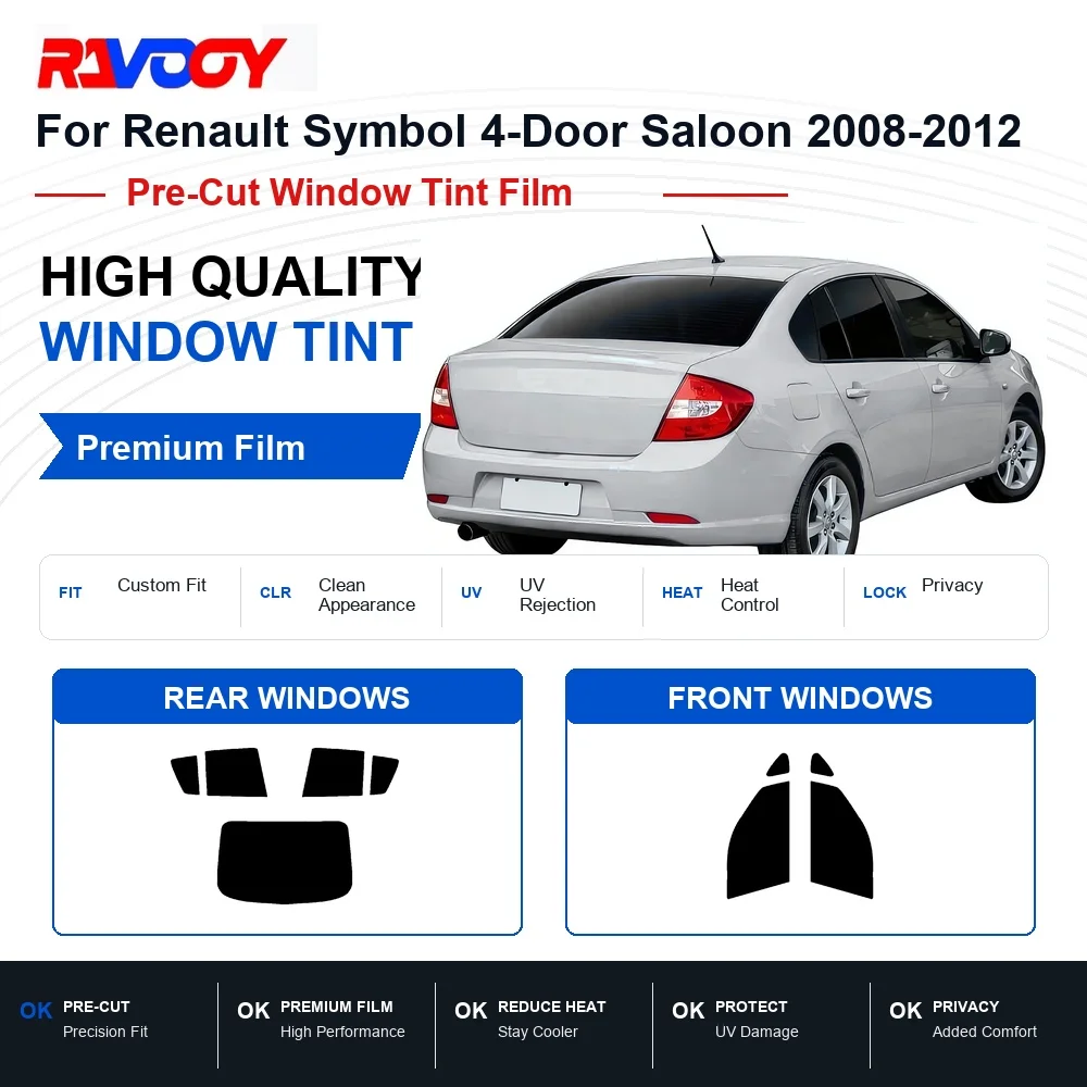 Película De Privacidad Para Ventanas Delanteras Y Traseras De Renault Symbol 4 Puertas (2008-2012), Precortada, Con Protección Uv Y Rechazo De Calor. — -53%, 28.16€ Coupon, from 23.99€ – 53% descuento – €23.99