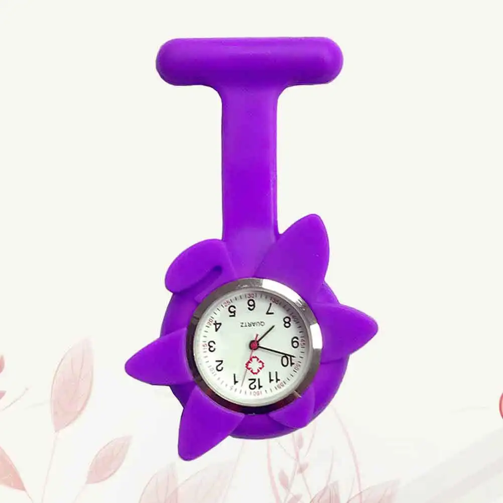 

Silicone Medical Hanging Pocket Watch Red Small Durable Lightweight Nurse Doctor Watch Practical Delicate Design