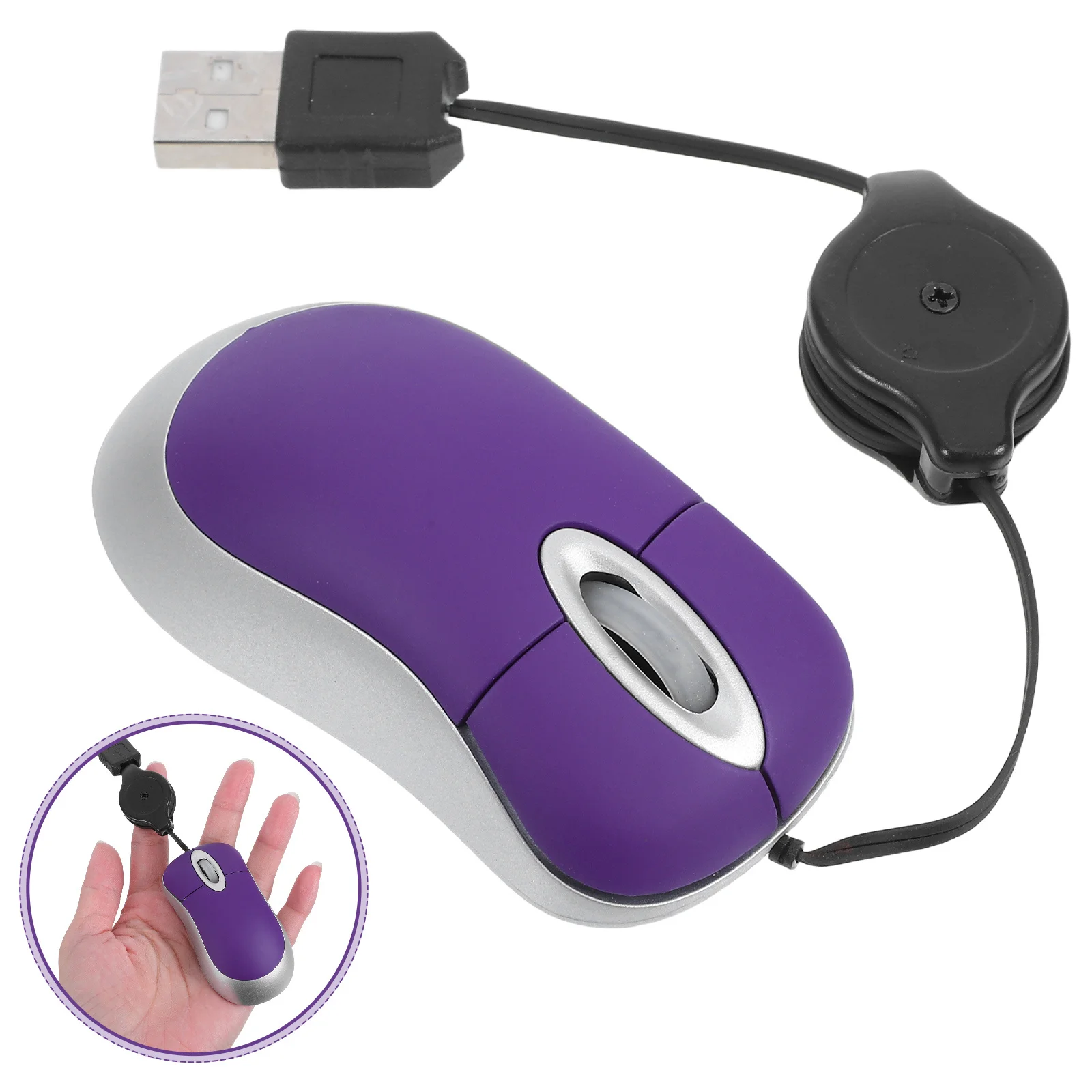 Ratón Usb compacto telescópico 1000Dpi ratón óptico con cable para ordenador portátil de escritorio silencioso clic botones laterales Compatible Win98 a Vista